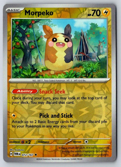 Morpeko 072/167 Uncommon Twilight Masquerade Pokemon Near Mint