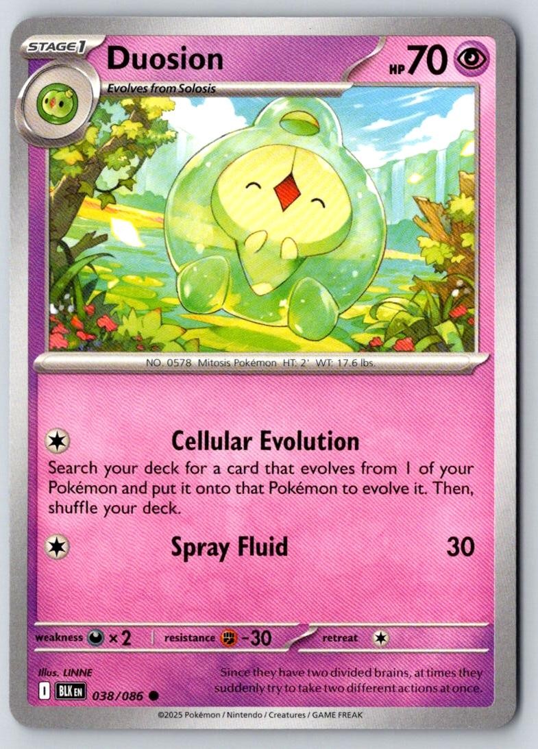 Duosion 038/086 Common Black Bolt Pokemon Near Mint