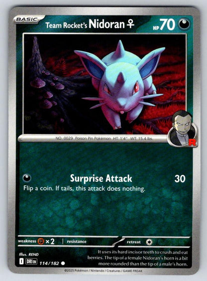 Team Rocket's NidoranF 114/182 Common Destined Rivals Pokemon Near Mint