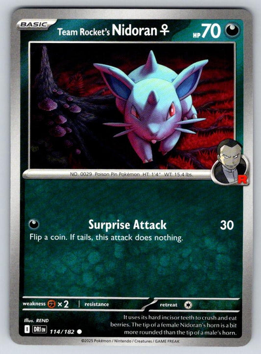 Team Rocket's NidoranF 114/182 Common Destined Rivals Pokemon Near Mint