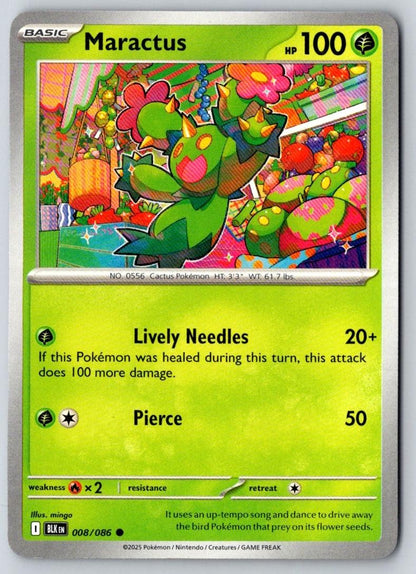 Maractus 008/086 Common Black Bolt Pokemon Near Mint