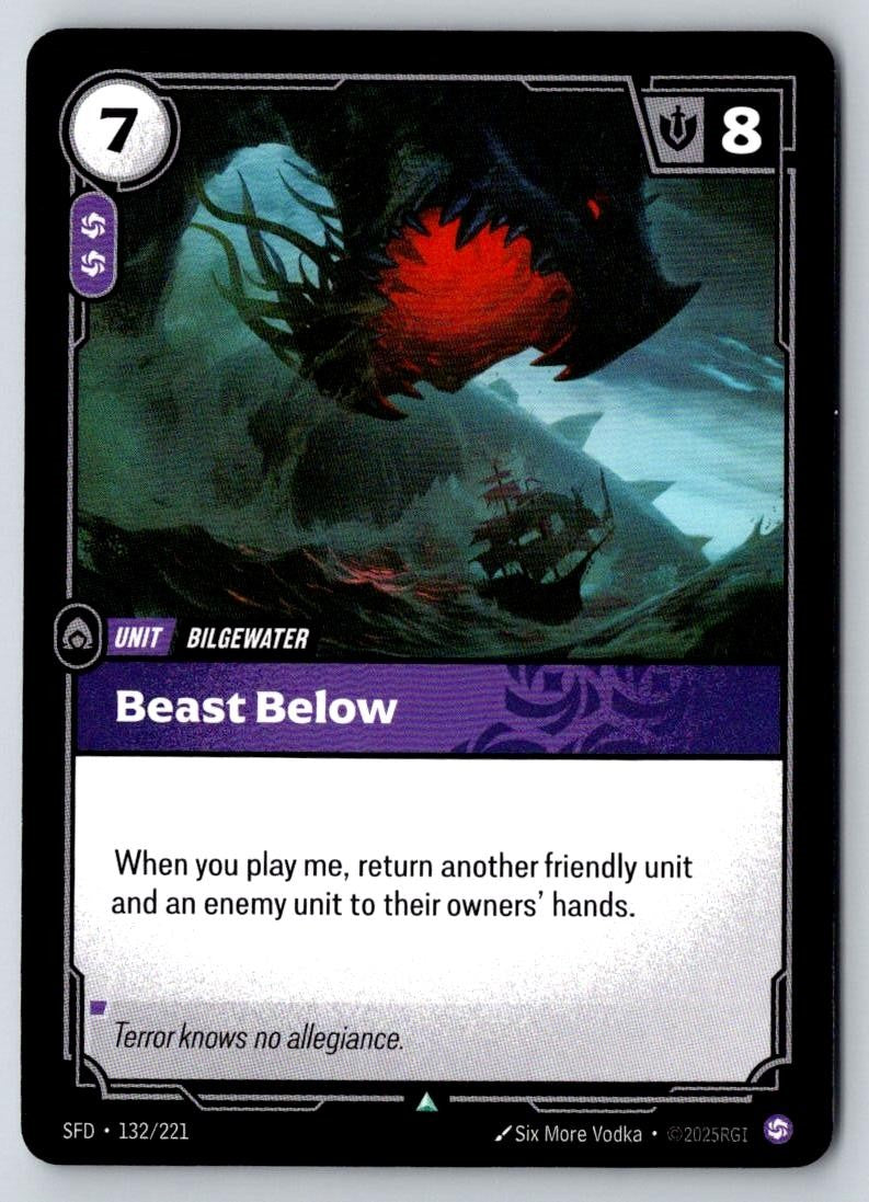 Beast Below 132/221 Uncommon Spiritforged Riftbound Near Mint