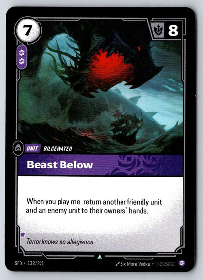 Beast Below 132/221 Uncommon Spiritforged Riftbound Near Mint