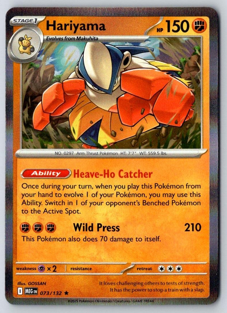 Hariyama 073/132 Rare Mega Evolution Pokemon Holo Near Mint