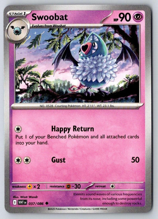 Swoobat 037/086 Uncommon White Flare Pokemon Near Mint