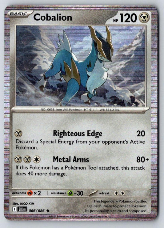 Cobalion 066/086 Holo Rare Black Bolt Pokemon Near Mint