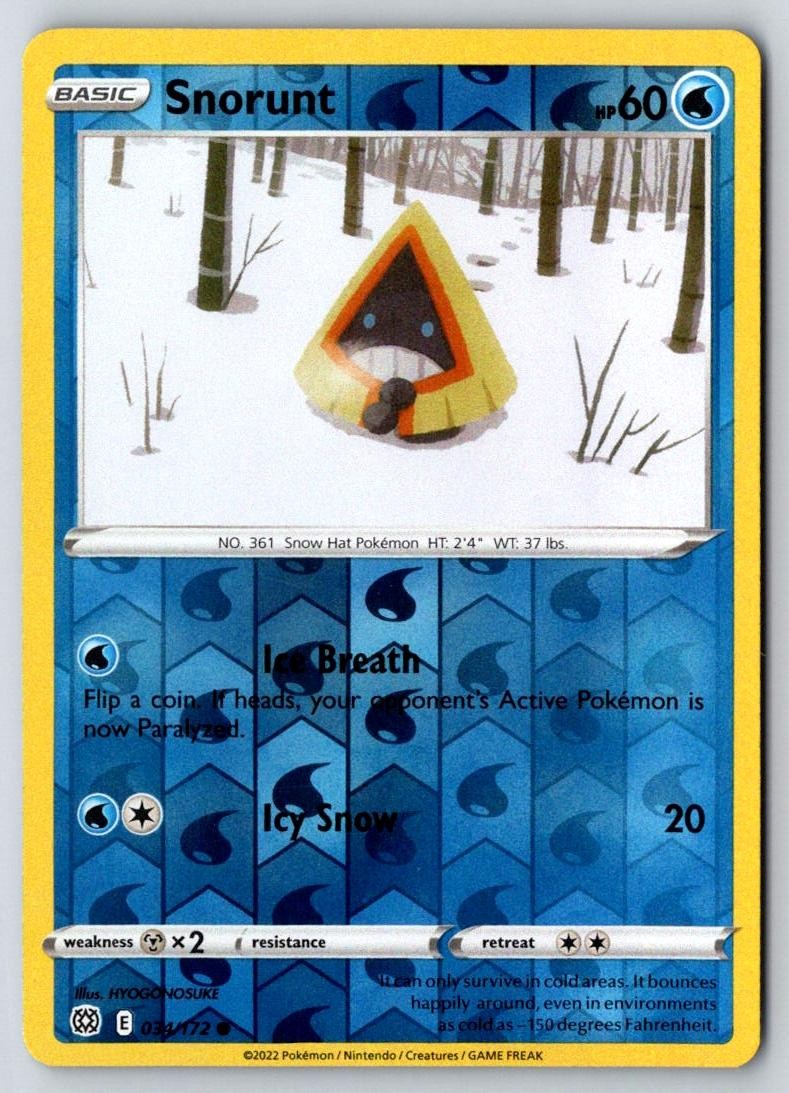 Snorunt 034/172 Common Brilliant Stars Pokemon Near Mint