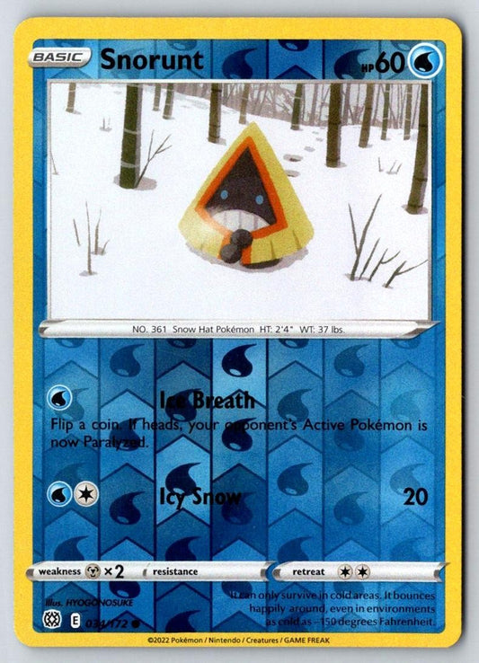 Snorunt 034/172 Common Brilliant Stars Pokemon Near Mint