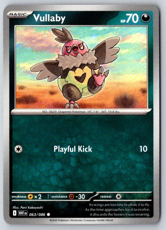 Vullaby 063/086 Common White Flare Pokemon Near Mint