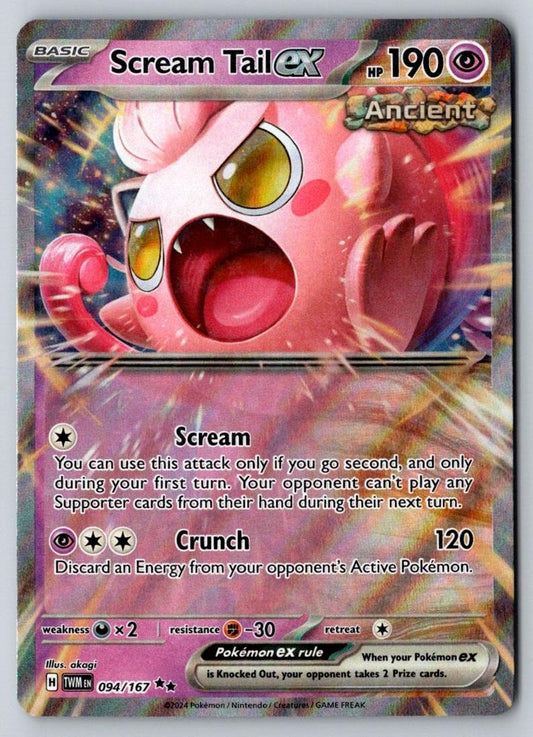Scream Tail ex 094/167 Double Rare Twilight Masquerade Pokemon Near Mint