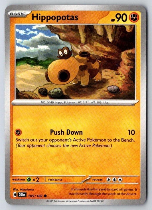 Hippopotas 105/182 Common Destined Rivals Pokemon Near Mint