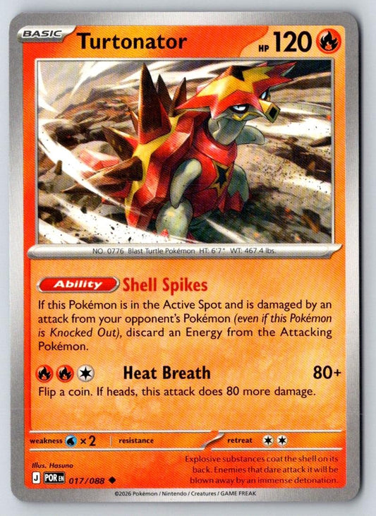 Turtonator 017/088 Uncommon Perfect Order Pokemon Near Mint