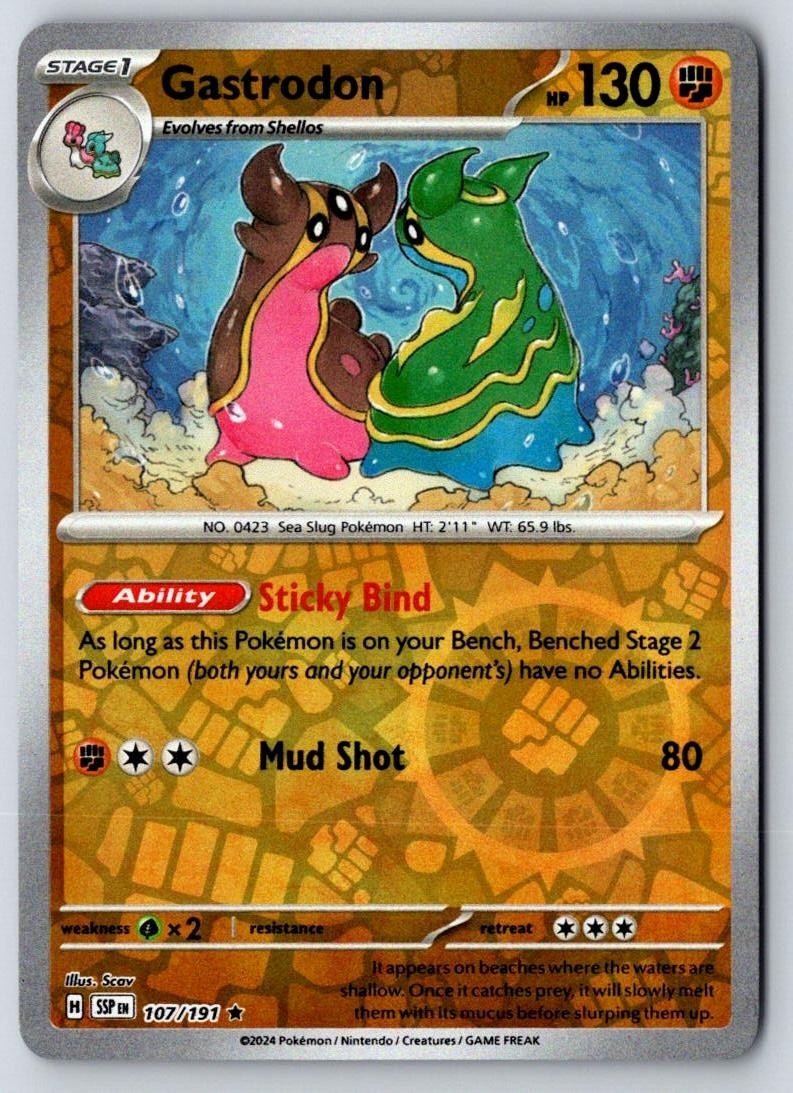 Gastrodon 107/191 Rare Surging Sparks Pokemon Holo Near Mint