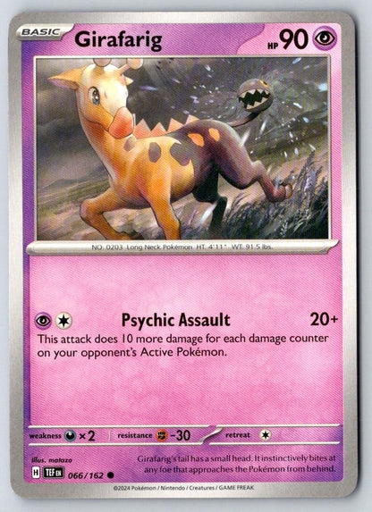 Girafarig 066/162 Common Temporal Forces Pokemon Near Mint