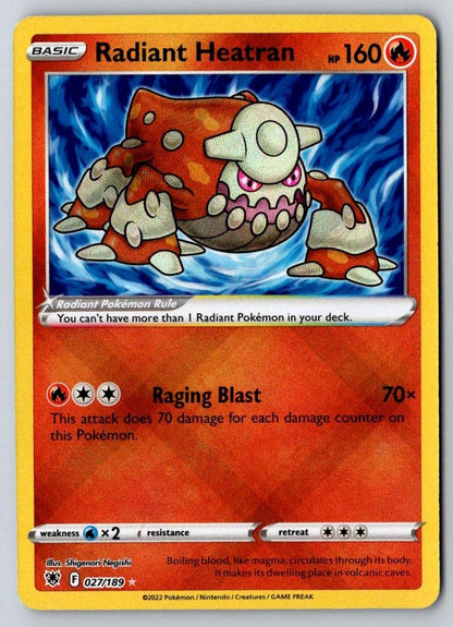 Radiant Heatran 027/189 Radiant Rare Astral Radiance Pokemon