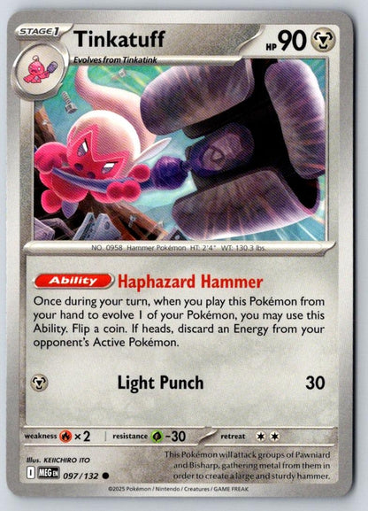 Tinkatuff 097/132 Common Mega Evolution Pokemon Near Mint