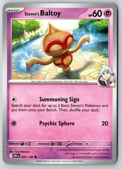 Steven's Baltoy 083/182 Common Destined Rivals Pokemon Near Mint