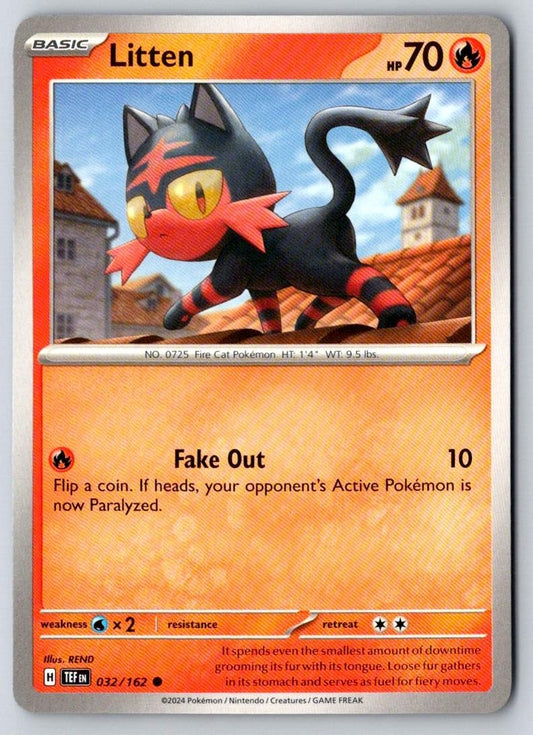 Litten 032/162 Common Temporal Forces Pokemon Near Mint
