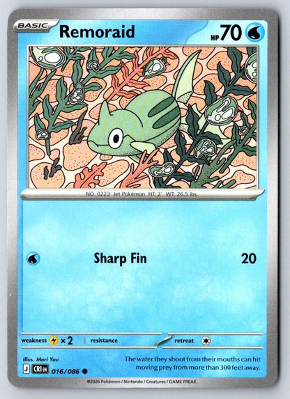 Remoraid 016/086 Common Chaos Rising Pokemon Near Mint