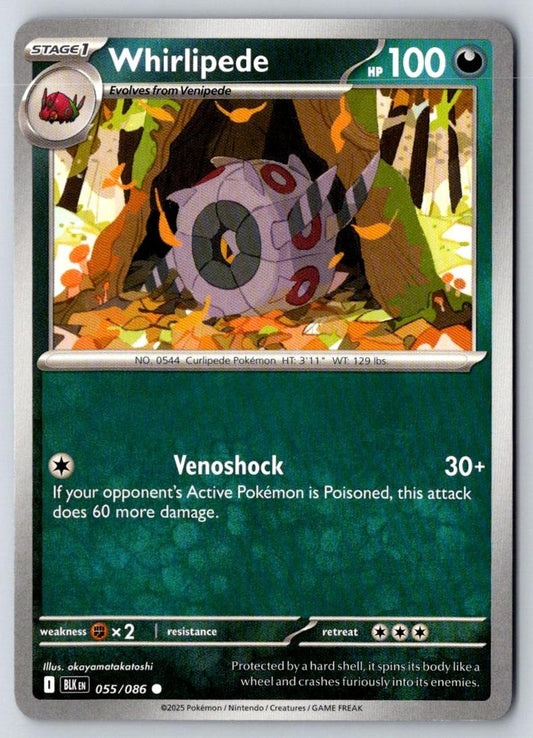Whirlipede 055/086 Common Black Bolt Pokemon Near Mint