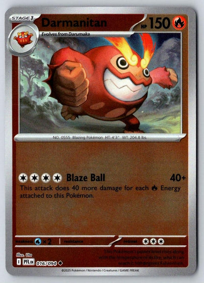 Darmanitan 016/094 Uncommon Phantasmal Flames Pokemon Reverse Holo Near Mint