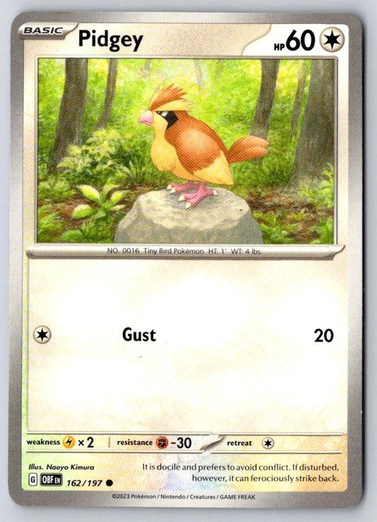 Pidgey 162/197 Common Obsidian Flames Pokemon Near Mint