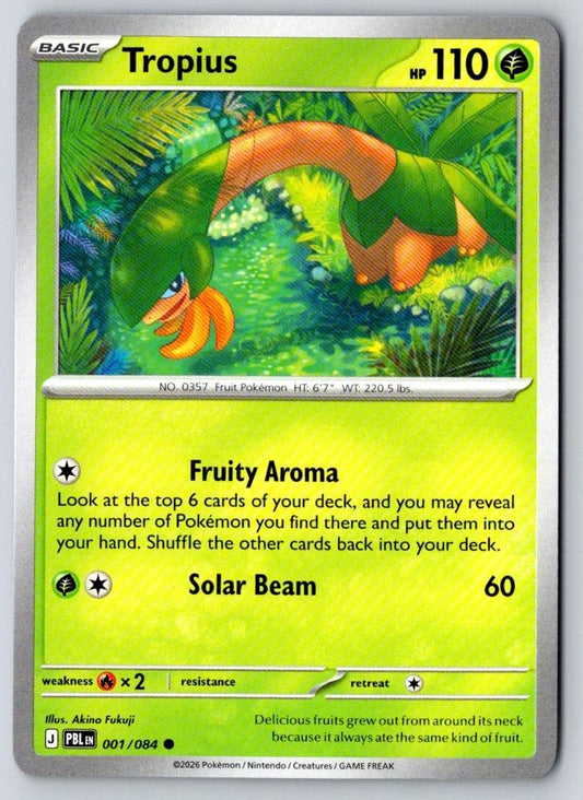 Tropius 001/084 Common Pitch Black Pokemon Near Mint