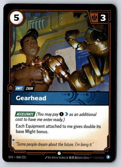 Gearhead 068/221 Common Spiritforged Riftbound Near Mint