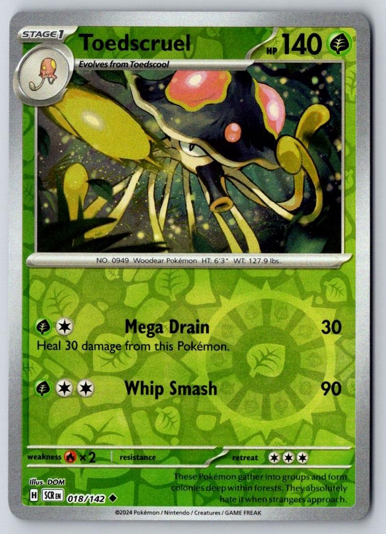 Toedscruel 18/142 Uncommon Stellar Crown Pokemon Near Mint