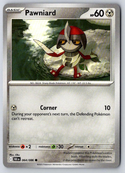 Pawniard 064/086 Common Black Bolt Pokemon Near Mint