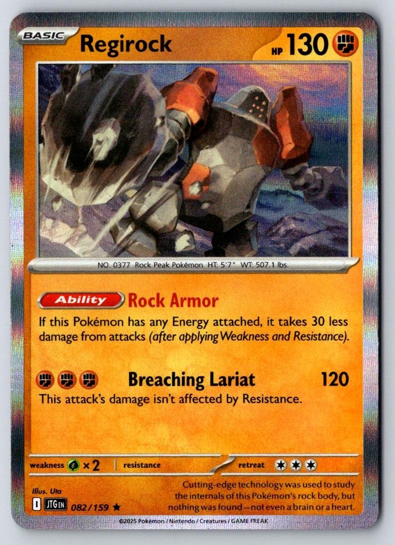 Regirock 082/159 Rare Journey Together Pokemon Holo Near Mint