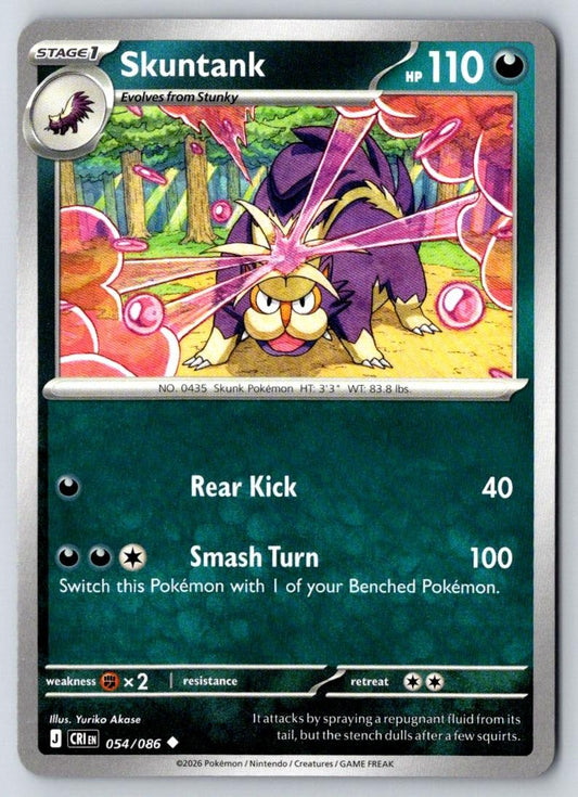 Skuntank 054/086 Uncommon Chaos Rising Pokemon Near Mint