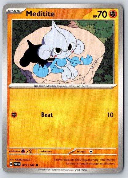 Meditite 77/142 Common Stellar Crown Pokemon Near Mint