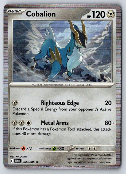 Cobalion 066/086 Holo Rare Black Bolt Pokemon Near Mint