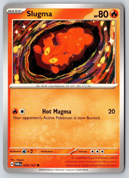 Slugma 028/167 Common Twilight Masquerade Pokemon Near Mint
