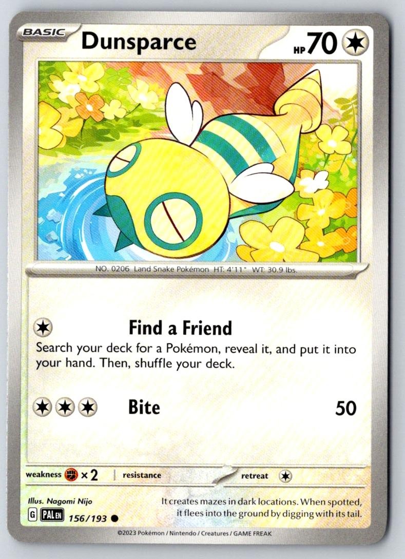 Dunsparce 156/193 Common Paldea Evolved Pokemon Near Mint