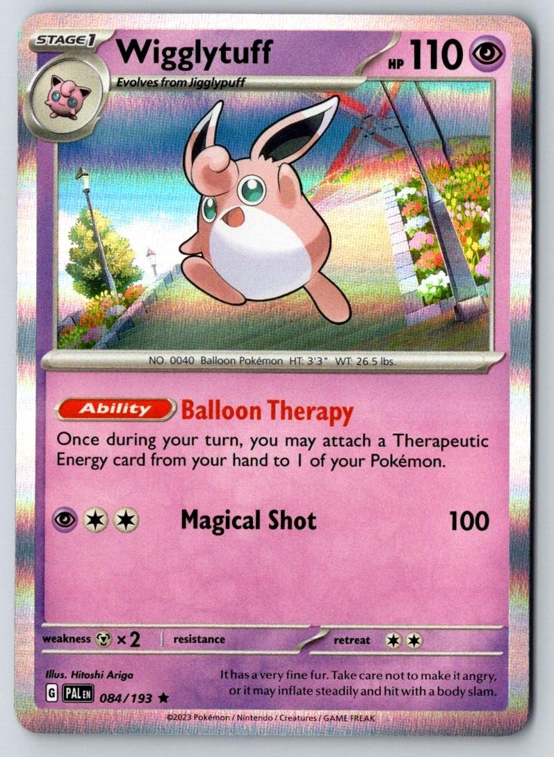 Wigglytuff 084/193 Rare Paldea Evolved Pokemon Holo Near Mint