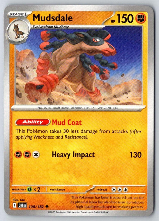 Mudsdale 108/182 Uncommon Destined Rivals Pokemon Near Mint