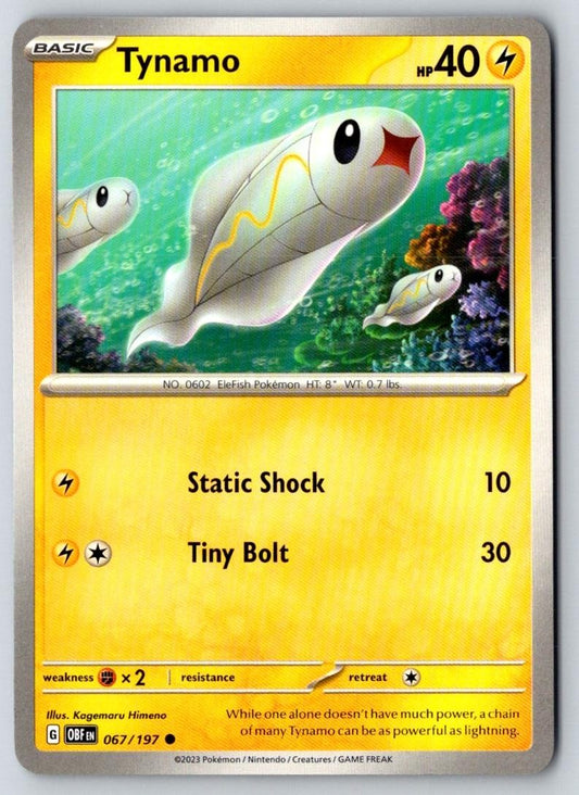 Tynamo 067/197 Common Obsidian Flames Pokemon Near Mint