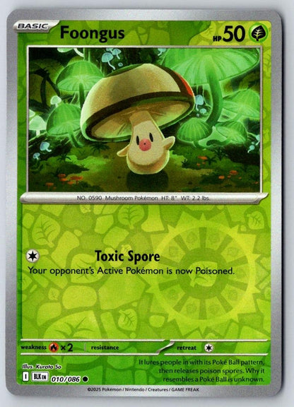 Foongus 010/086 Common Black Bolt Pokemon Reverse Holo Near Mint