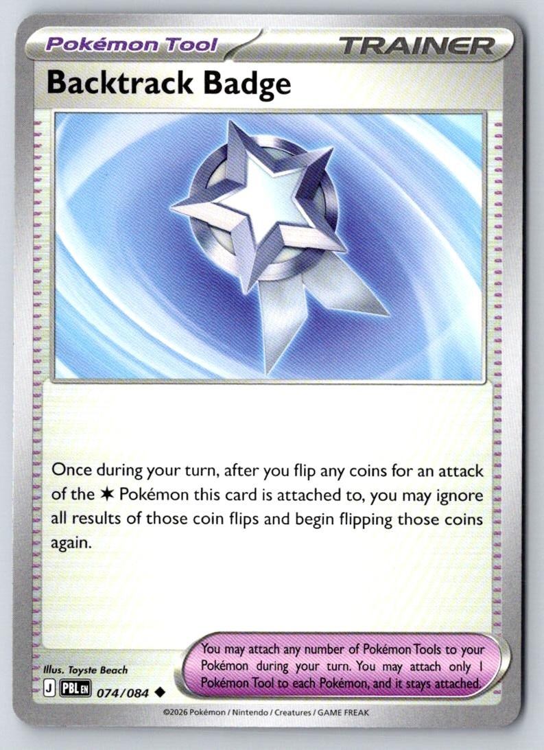 Backtrack Badge 074/084 Uncommon Pitch Black Pokemon Near Mint