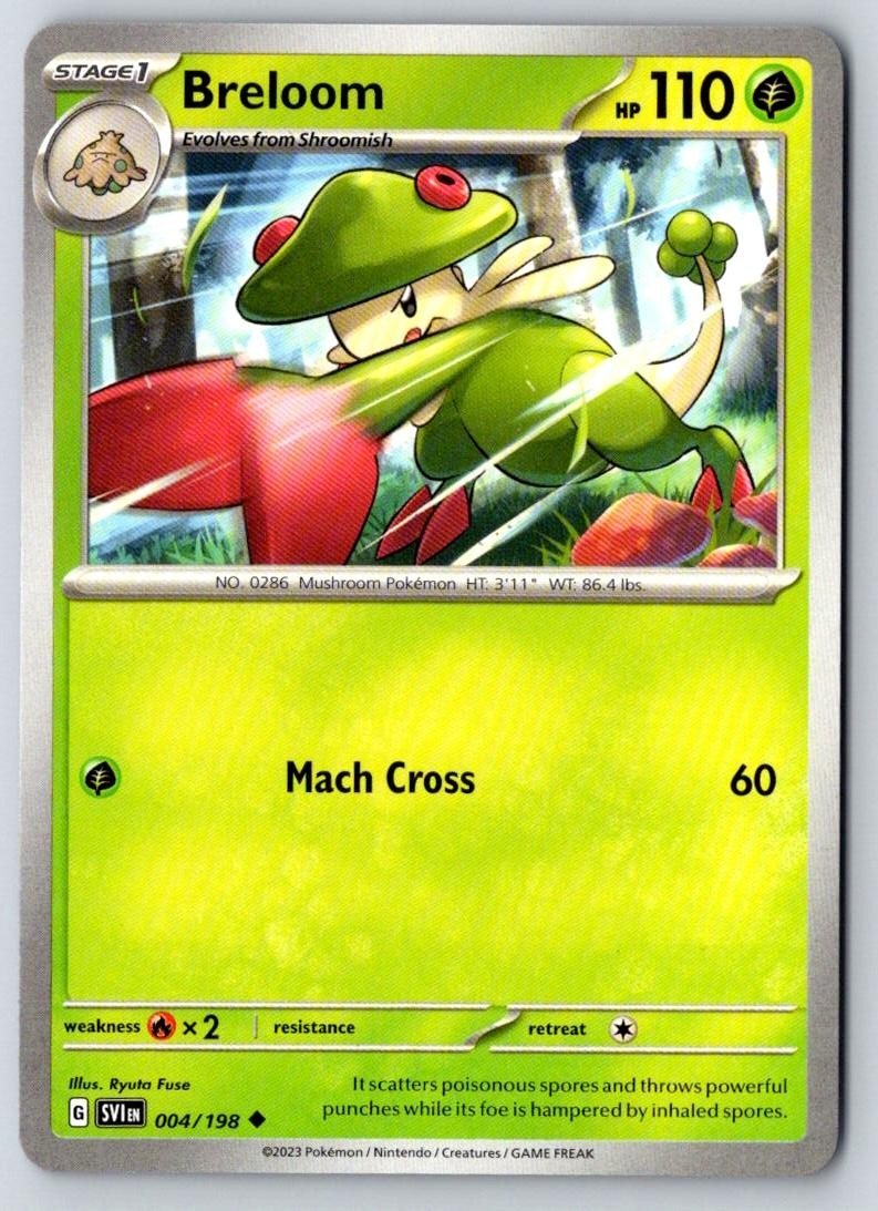 Breloom 004/198 Uncommon Scarlet & Violet Pokemon Near Mint
