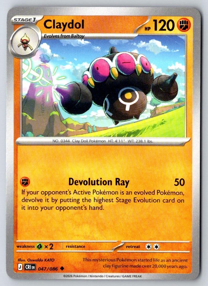 Claydol 047/086 Uncommon Chaos Rising Pokemon Near Mint