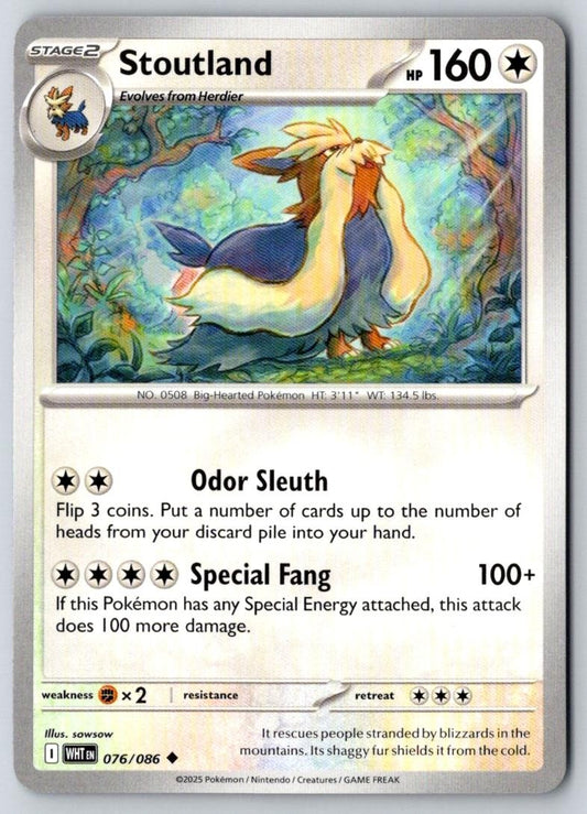Stoutland 076/086 Uncommon White Flare Pokemon Near Mint