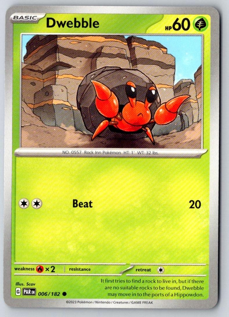 Dwebble 006/182 Common Paradox Rift Pokemon Near Mint
