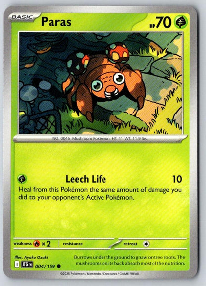 Paras 004/159 Common Journey Together Pokemon Near Mint