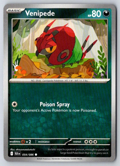 Venipede 054/086 Common Black Bolt Pokemon Near Mint