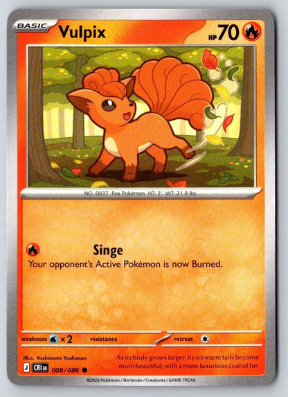 Vulpix 008/086 Common Chaos Rising Pokemon Near Mint