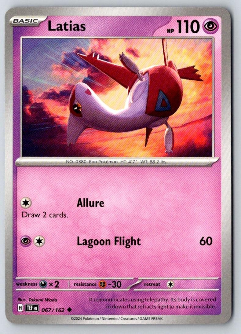 Latias 067/162 Uncommon Temporal Forces Pokemon Near Mint
