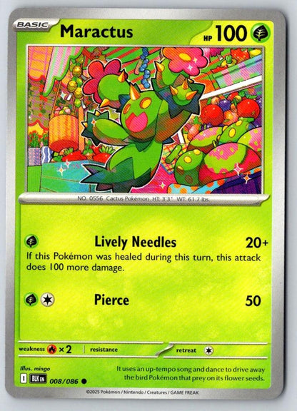 Maractus 008/086 Common Black Bolt Pokemon Near Mint
